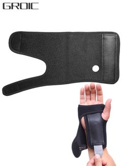 Buy One Pair Wrist Brace Straps Sports Fixed Protection Steel Plate Palm, Removable Support Metal Sheet Black in UAE