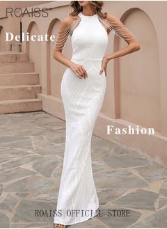 Buy Banquet Party Dress for Women Evening Dresses Sequins Floor-Length Mermaid Style Prom Ball Gown Wedding Elegant Slim Long Formal Dresses Bridesmaid Dress in UAE