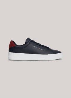 Buy Men's Leather Chunky Court Trainers -  Leather upper, Blue in Saudi Arabia