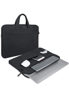 اشتري 16 16.2 Inch Macbook Laptop Sleeve Case Cover Bag With Handle Waterproof Slab Canvas Polyester Soft Fabric Black في الامارات