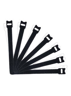 Buy 50 PCS Reusable Fastening Cable Ties 8 Inch Premium Adjustable Cord Ties Black Cord Organization Straps Microfiber Hook Loop Cable Management Wire Organizer Wrap in UAE