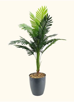 Buy Artificial Ornamental Palm Tree in Pot Green/Grey 120 cm in Saudi Arabia