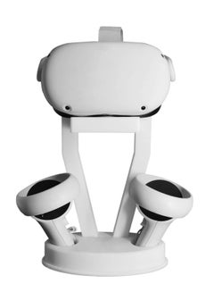 Buy VR Stand Organizer and Display Stand for Oculus Quest 2/Quest/Meta/Rift/Rift S/PS VR Headset and Touch Controllers (White) in UAE