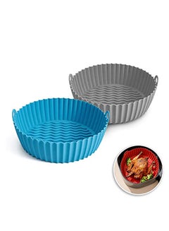 Air Fryer Silicone Pot, XIILSIE 2pcs Round Food Safe Non Stick Air Fryer Basket Accessories, Reusable Replacement of Flammable Parchment Liner Paper