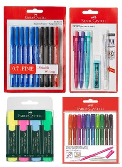 Buy 29-Piece School Stationery Value Pack Assorted Colors in UAE