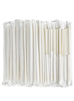 Buy 100 Pcs 6 MM White Paper Straws in UAE