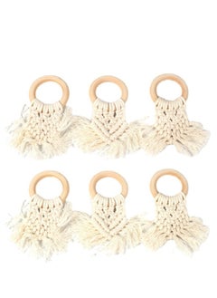 Buy Napkin Rings Set of 6 Handmade Bohemia Macrame Woven Cotton Napkin Ring Holders for Wedding Party Farmhouse Dining Table Decor in UAE