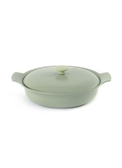 Buy Covered Deep Skillet Cast Iron Green 28 Cm in Saudi Arabia