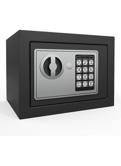 Buy Safe Box, Digital Electronic Security Keypad Mini Small Safes with Grey Safe and Lock Box for Home Office Travel Business Use, 0.236 Cubic Feet Black in Saudi Arabia