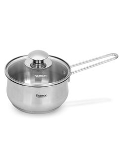 اشتري Saucepan with Glass Lid 1.1L, Stainless Steel Saucepan 14x7.5cm Gulliver Series في الامارات