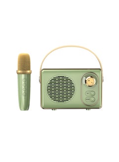 Buy Mini Portable Karaoke Bluetooth Speaker with One Wireless Microphone, Singing Karaoke Machine for Home Party, Mics Speaker Set for Kids and Adults (Green) in Saudi Arabia