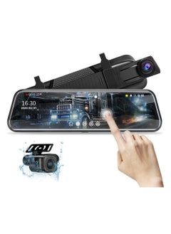 Buy Dash Cam, 1080p Night Vision 9.66'' Mirror Dash Cam, Full Touch Screen Front And Rear View Backup Camera, Dual  Dvr Video Recorder Camera With 170°wide Angle Parking Assistance And Loop Recording in Saudi Arabia