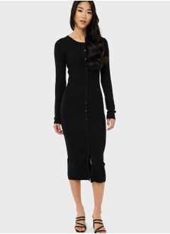 Buy Button Down Knitted Dress in UAE