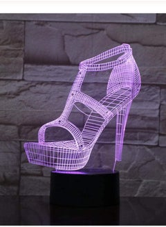 Buy Women's High Heels Shoes 3D LED Multicolor Night Light Atmosphere Table Lamp Bedside Girlfriend Birthday Gifts Lampara Decorative Lights in UAE