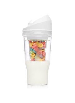 اشتري A portable cereal cup with no spoon, no bowl, it's cereal on the go ( white ) في الامارات