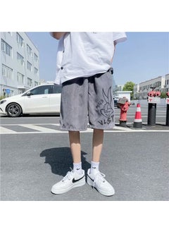 Buy Casual Shorts Men Summer Ins Fashion Loose Hip-Hop Grey in UAE