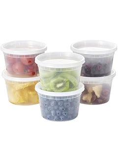 Buy 16oz. Plastic Deli Food Storage Containers & Lids, Disposable Soup Meal Prep Slime BPA Free Stackable Leakproof Microwave Dishwasher Freezer Safe Togo Container - Pack of 48 in Saudi Arabia