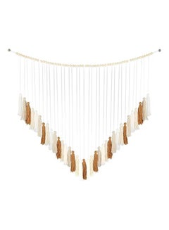 Buy Large Macrame Wall Hanging, Boho Wall Decor with Wood Beads Woven Tapestry, Colorful Tassel Garland Bohemian Macrame Wall Art Decor for Nursery Living Room Bedroom Kitchen Party (34 X 31in) in UAE
