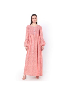 Buy SMOKING DESIGN WITH FLORAL PRINT RAYON ARABIC JALABIYA KAFTAN in UAE