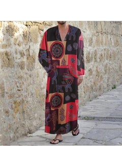 Buy New Men's Loose Ethnic Style Long Sleeve Robe in Saudi Arabia