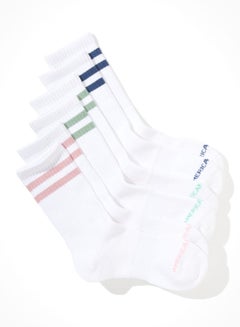 Buy 3 Pack Striped Crew Socks in Saudi Arabia