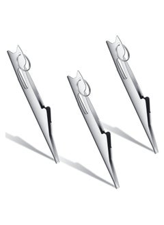 Buy SYOSI Fishing Line Knot Tyer, Quick Tie Fishing Knot Tying Tool, Fly Fishing Nail Knot Tool, Fly Fishing Angler Accessories Fly Tying Equipment for Hooks Lures Lines, Silver, 3 Pcs in UAE