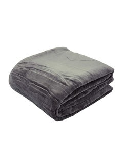 اشتري Super Soft Double Flannel Blanket  Grey في مصر