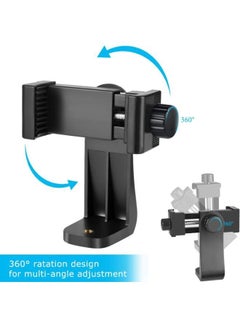 Buy Tripod Mount Adapter Rotatable Bracket with 1/4 inch Screw/Adjustable Clip for Mobile in UAE