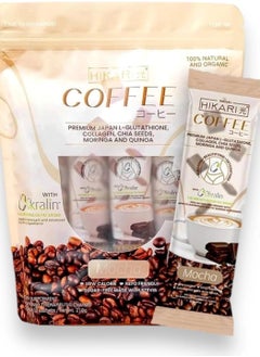 Buy Hikari Premium Japan Coffee Mocha (L-Glutathione, Collagen, Chia Seeds, Moringa and Quinoa) 10 Sachet in UAE