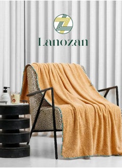 Buy Large Bath Towel Size 180*90*3cm Beige in Saudi Arabia