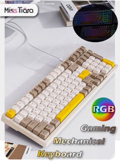 اشتري 100 Key RGB Backlit Gaming Mechanical Keyboard Custom Gaming Gasket Structure Wired Hot-Plug Gaming Mechanical Keyboard Blue Switches Both for Gaming and Office في الامارات