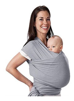 Buy Baby Wrap Carrier Nursing Cover Blanket For Newborn And Infant Grey in UAE