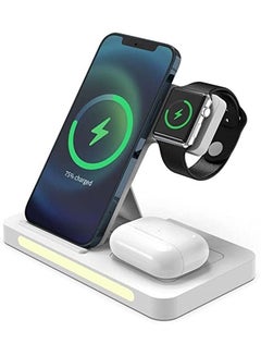 Buy Wireless Charger,3 in 1 Wireless Charger Station for iPhone/iWatch/Airpods, in UAE
