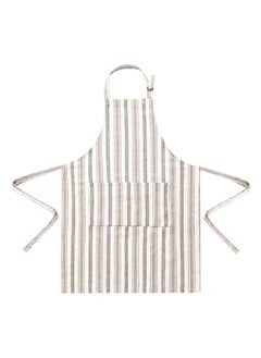 Buy Striped Pocket Detail Pre Shrunk Cotton Apron Taupe 71 X 92 Cm in Saudi Arabia