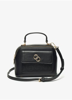 Buy Women Solid Crossbody Bag with Detachable Strap and Zip Closure in UAE