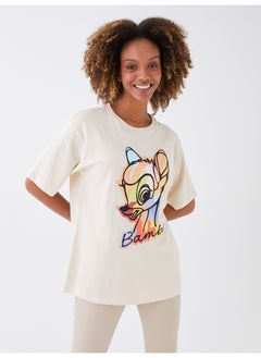 Buy Crew Neck Bambi Printed Short Sleeve Women's T-Shirt in Egypt