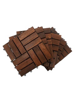 اشتري Hometaste Wooden Deck Tiles Waterproof Wood Click Deck Board Raised Flooring Squares Hardwood,Click Floor Decking Tile, Waterproof Balcony Flooring, Wooden Parquet Flooring (Pack Of 8 Pieces) في الامارات