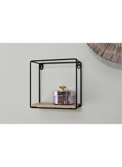 Buy Dranad Square Metal Shelf |Brown| Wall Mounted, Easy Assembly|20x10x20cm in UAE