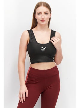 Buy Women Tight Fit Sleeveless Training Crop Top, Black Combo in UAE