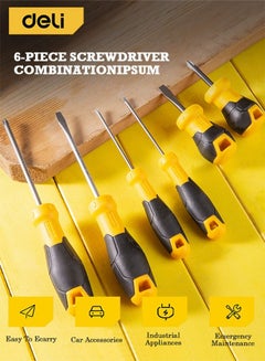 Buy 6 Pieces Magnetic Tip Screwdriver Set, Multiple Sizes Slotted and Phillips in UAE