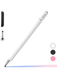 Buy Stylus Pen For Samsung Ipad Capacitive Disc Tip And Magnetic Cap Compatible With All Touch Screens Pen White in Saudi Arabia