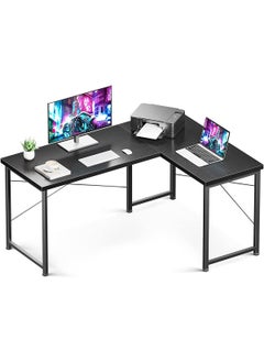 اشتري L Shaped  Gaming Desk 50", L Desk Computer Corner Desk with Round Corner with Removable Shelf for Gaming Desk Home Office Writing Workstation, Black في السعودية