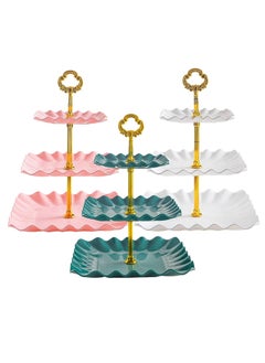 اشتري Cupcake Stand, 3 Pcs 3 Tier Cupcake Stand for Cupcakes, Tiered Cupcake Tower, Plastic Dessert Stand, Dessert Stands for Party, Wedding, Birthday, Baby Shower في الامارات