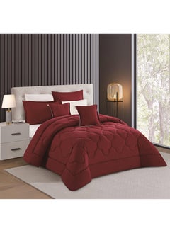 اشتري Duvet Cover Set 8 Pieces Comforter Set with Bed Skirt Quilt Cover Fitted Sheet Pillow Cover Comforter 220X240 cm King Size Mattress في الامارات