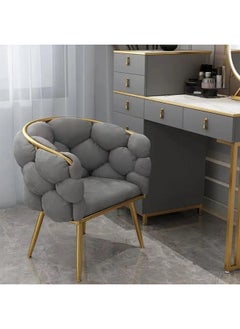 Buy Luxury Handmade Accent Chair Modern Velvet Armchair with Gold Metal Legs and Elegant Tufted Back in UAE