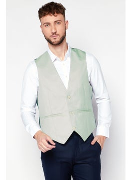 Buy Men Plain Sleeveless Vest, Green in UAE