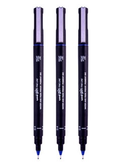 Buy 3-Piece Fineline Pen 0.4mm Tip Blue Ink in UAE