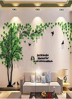 اشتري zy Green Love couple Tree 3D Crystal Acrylic Wall stickers Living room Sofa TV background wall decal Home decor في مصر