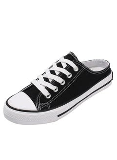 Buy Female low cut Top Canvas Sneakers Casual Lace up Canvas Shoes for Fashion Black Walking Sneakers in Saudi Arabia