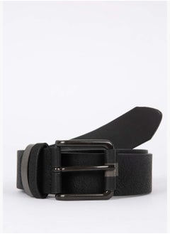 اشتري Faux Leather Belt With Square Buckle في الامارات